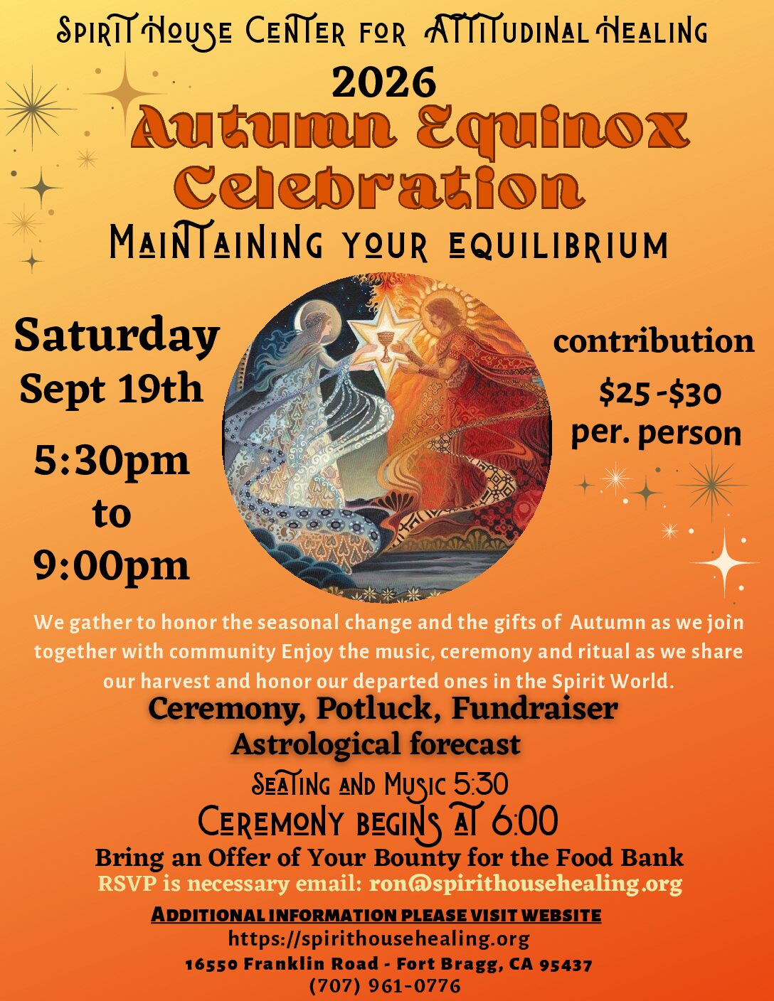 Read more about the article AUTUMN EQUINOX CELEBRATION ~ CEREMONY ~ POT LUCK